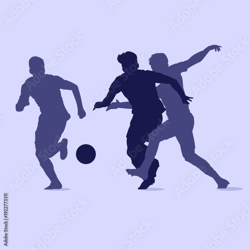 Silhouette of a football player in action. Perfect for a design element on a football match poster.