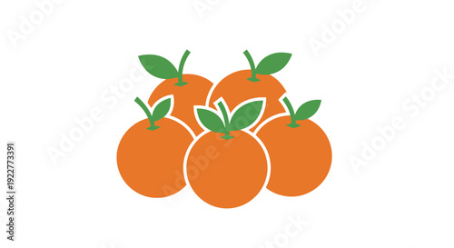 Vibrant orange fruit arrangement illustration against a clean white backdrop