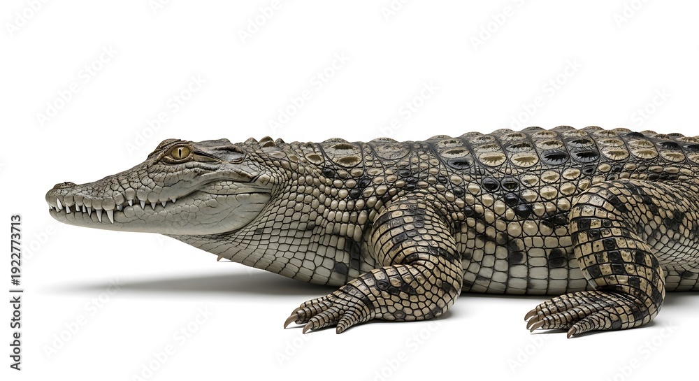 Fototapeta premium Crocodile Isolated on White Background