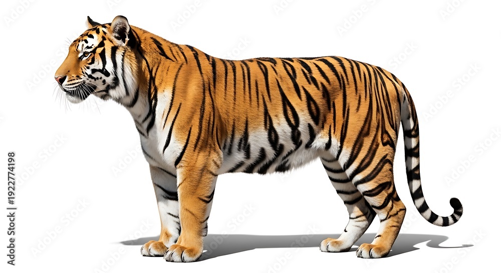 Obraz premium Realistic Tiger Full Body Studio Cutout