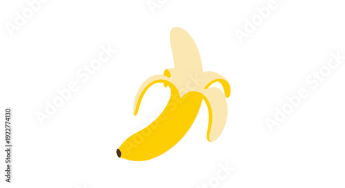 Cartoon banana illustration isolated on white background for design
