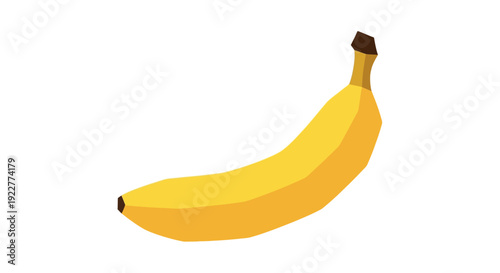 Geometric illustration of a ripe banana on a white background isolated