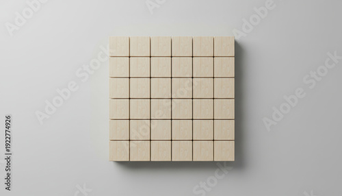 Wallpaper Mural Wooden Cube Grid on Light Gray Wall Torontodigital.ca