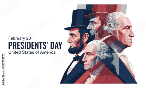 Presidents' Day Commemoration with Lincoln and Washington Portraits