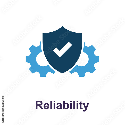 Shield icon with gears symbolizing reliability and trust in mechanics