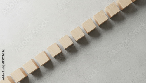 Wallpaper Mural Diagonal Line of Light Wood Blocks on Grey Surface Torontodigital.ca