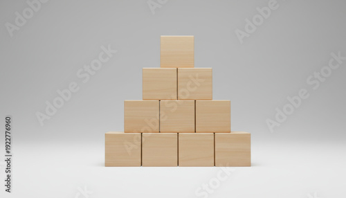 Wallpaper Mural Stacked Wooden Blocks Pyramid in Neutral Studio Torontodigital.ca