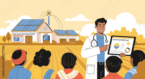 Doctor educating a group of people about health and wellness.