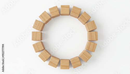 Wallpaper Mural Circular Ring of Wooden Blocks Torontodigital.ca