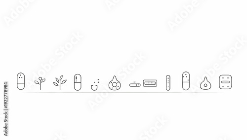 Medical icon set, pill and capsule medicine icon
