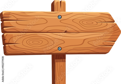 A wooden directional signpost illustration with a visible grain pattern pointing to the right