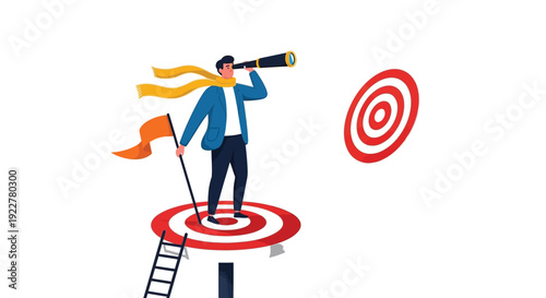 Man standing on target looking ahead confidently