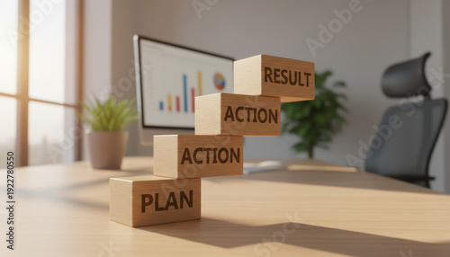 Wallpaper Mural Wooden Block Staircase Plan Action Result in Modern Office Torontodigital.ca