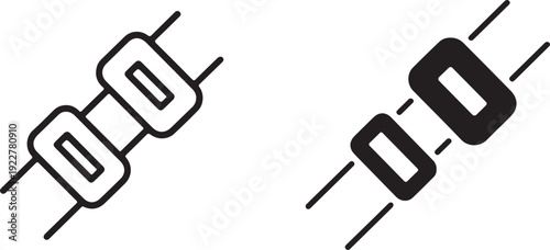 Unbuckled and buckled seatbelt icons for safety driving injury prevention,Seat Belt Safety Icon Set