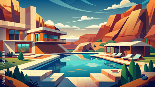 Very beautiful Amangiri in Canyon Point blends seamlessly into dramatic desert landscapes, offering minimalist architecture, serene infinity pools, and ultra private luxury in Utah, USA.
