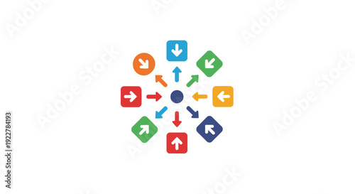 Directional Arrows in Circular Pattern Around Center.