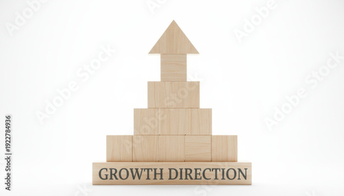 Wallpaper Mural Growth Direction Arrow Built From Wooden Blocks Torontodigital.ca