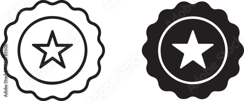 Exclusive benefit, prize, incentive, reward,Star Badge Award Icon Set isolated on white background flat vectorillustration