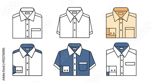 Linen Shirt Line art soft tone color vector
