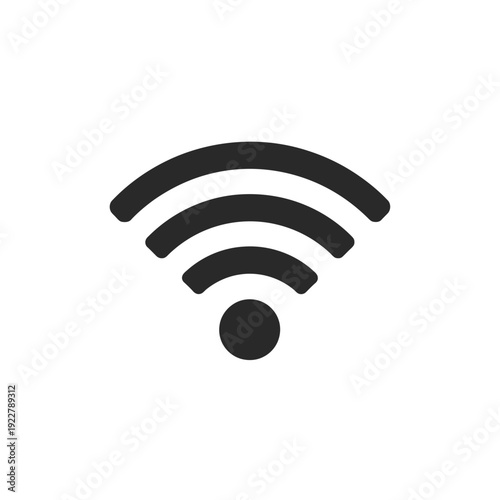 Wireless Wi-Fi signal icon, internet connection symbol, modern communication technology, network access, digital connectivity, web icon