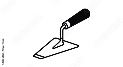 Simple black and white illustration of a pointing trowel tool