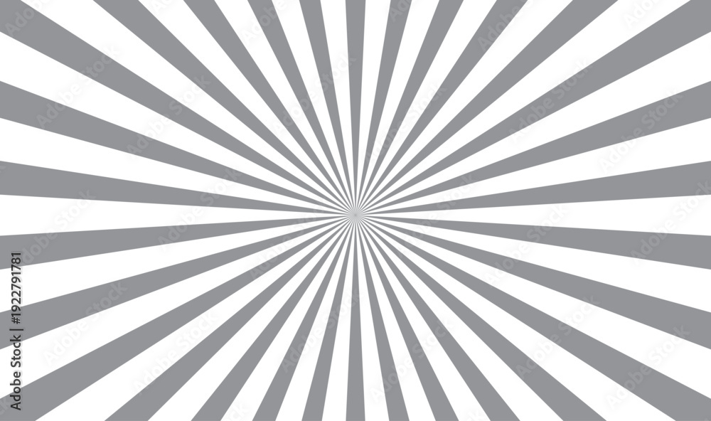 Obraz premium Abstract Gray Sunburst Radial Background with Vintage Retro Burst Rays – Minimal Geometric Starburst Pattern Backdrop for Posters, Banners, Web Design 