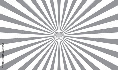 Abstract Gray Sunburst Radial Background with Vintage Retro Burst Rays – Minimal Geometric Starburst Pattern Backdrop for Posters, Banners, Web Design 