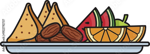 Rectangular Platter Filled With Assorted Snacks