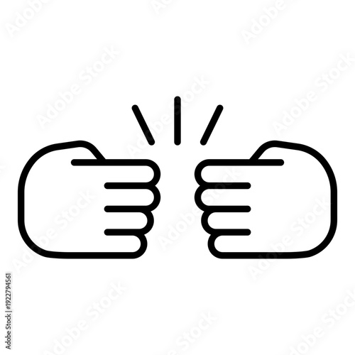 fist bump line icon