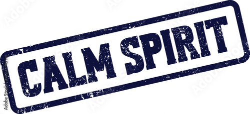 An evocative blue rubber stamp impression highlights a calm spirit with a distinctly weathered finish