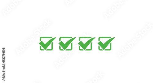 Green Checkmarks in Boxes Alignment.