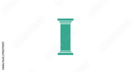 Green Pillar Icon Simple Design Element.