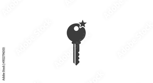Key with Star Symbol on Top.