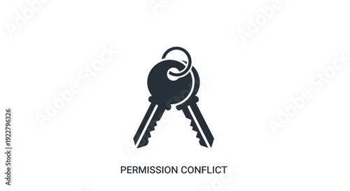 Keys with Permission Conflict Warning Sign.