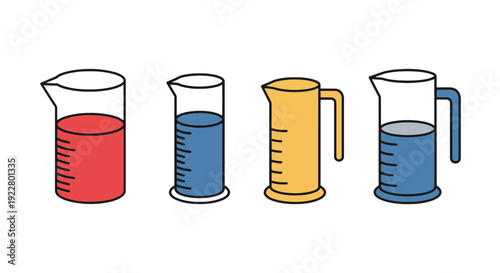Measuring Cylinder flat abstract color vector