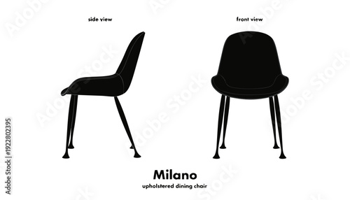 Modern Milano upholstered dining chair in sleek design