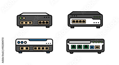 Managed Switch Line clean color illustration