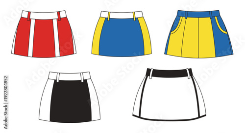 Mini Skirt Line art dynamic creative tone vector
