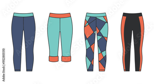 Leggings Line art elegant colorful abstract vector