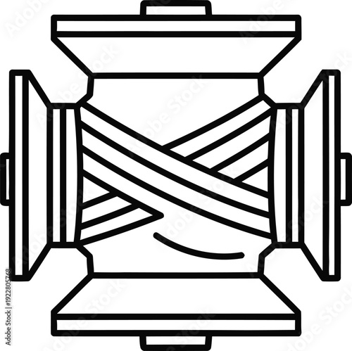 Mechanical component with cables and flanges