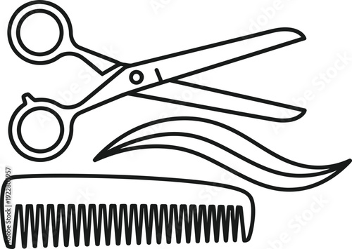 Hair cutting tools illustration