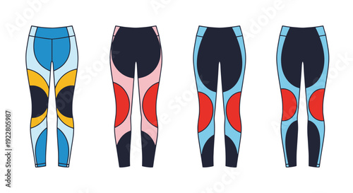 Leggings Line art modern color vector design