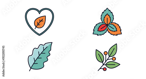 Natural remedy leaf modern color style illustration
