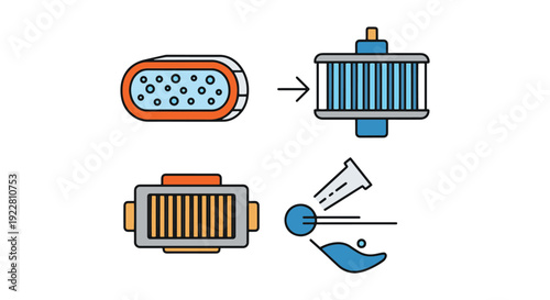 Membrane Filter Line minimal creative color illustration