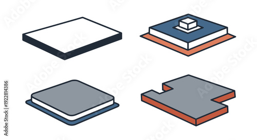 Mat Foundation Line clean color concept illustration