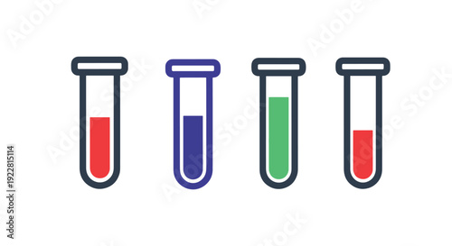 Micro Test Tube Line clean modern color illustration