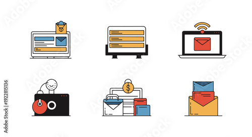 Online Storage Line abstract vivid tone vector