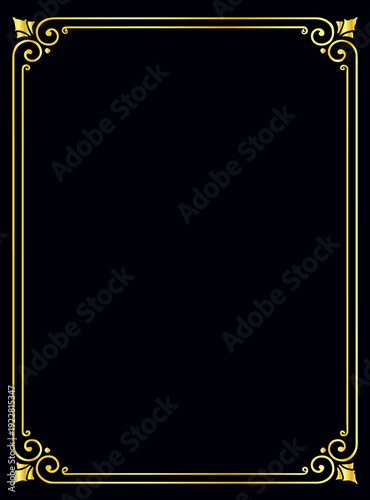Classic gold frame with corner ornamentation