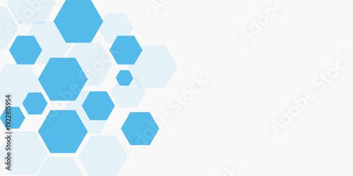 Abstract blue hexagon banner background.