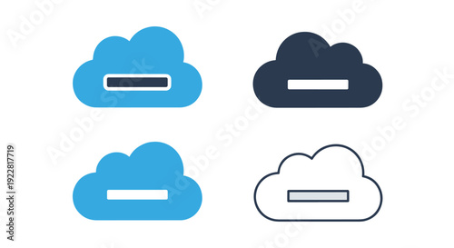 Middle Cloud Line clean dynamic style vector